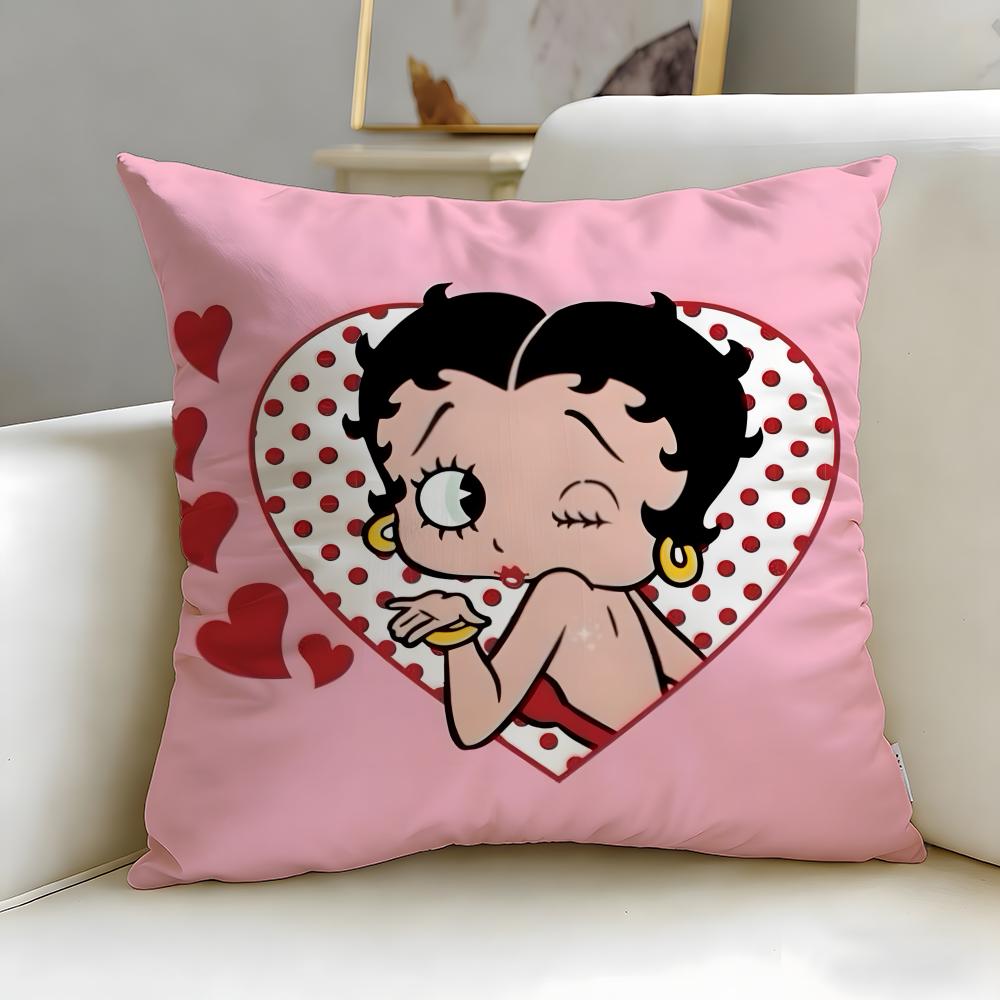 classic cartoon character Betty Boop Cushion Cover Soft EasyWash Pillow Case Versatile for Couch Bed Travel and Office