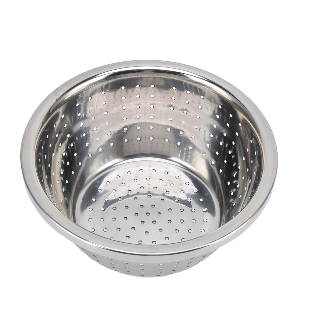 Vegetable Washing Basket Rustproof Multifunction Stainless Steel Colander for Kitchen Household Silver