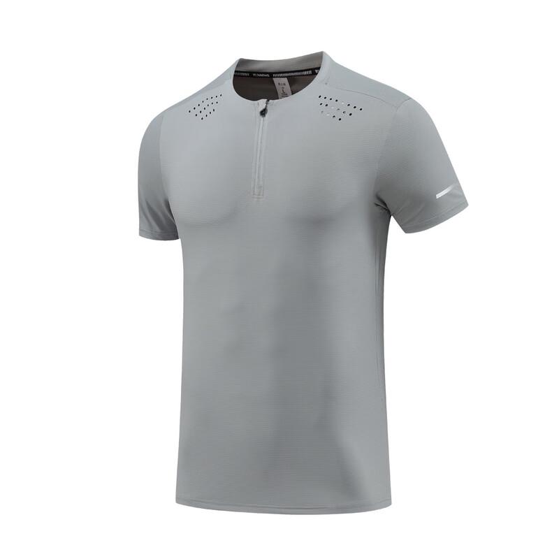 OEING Men's Half-Zip Running Sport Quick-Dry Short Sleeve Top