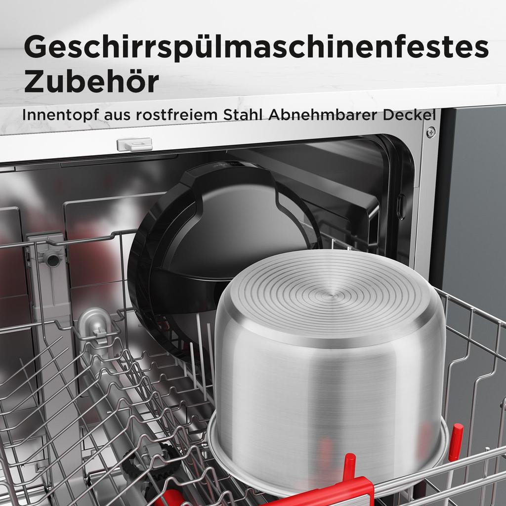 Midea Schnellkochtopf 6 l, 70 % schneller, 13 Voreinstellungen, Rezepte online