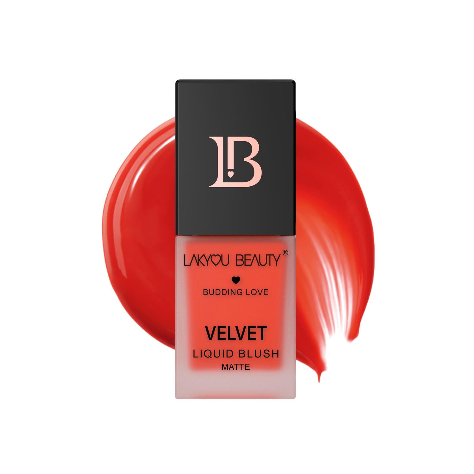 Lakyou Beauty Бархатные жидкие румяна Матовые | Легкие | Высокопигментированные | Стойкие | Легко растушевываются | Для всех типов кожи | Оттенок-04 (Красная Рома