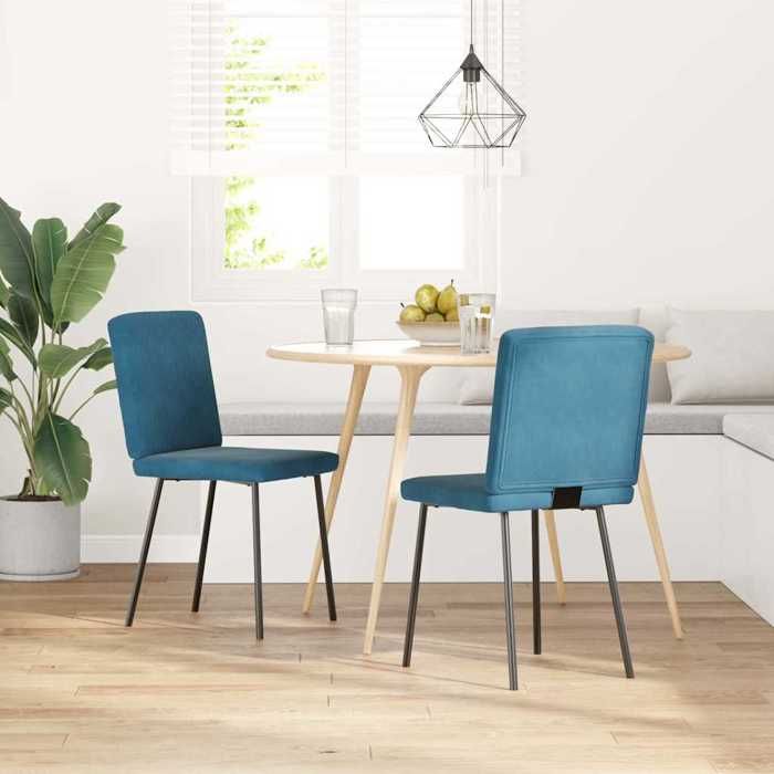 VidaXL Dining Chairs Set of 2 Blue Velvet 4101196