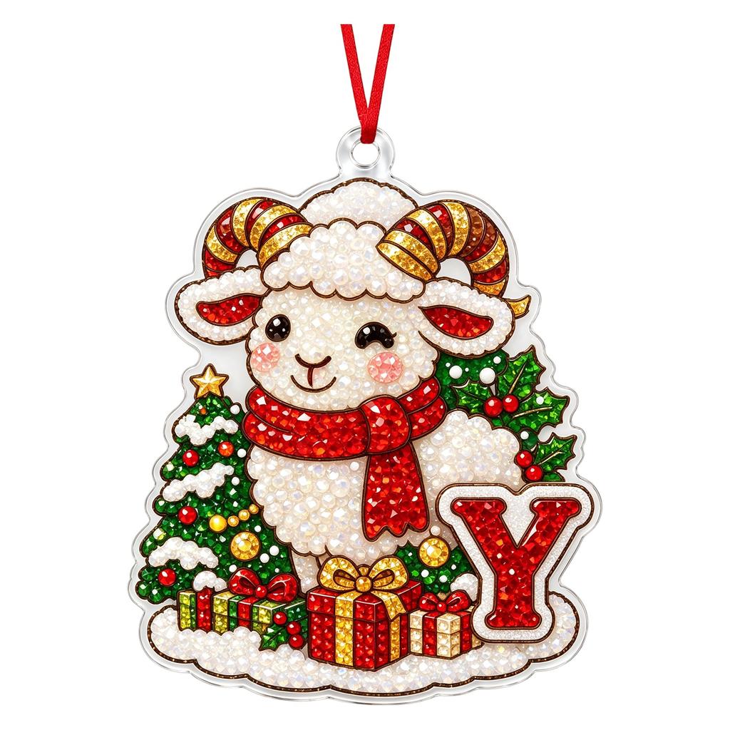 Christmas Cute Pet 2D Acrylic Hanging Ornament for Holiday Tree Decor