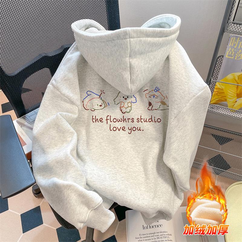 

2026 New Hooded Sweater American Design Sense Men s Season Fleece Thickened Women s Long-sleeved Top XXXL