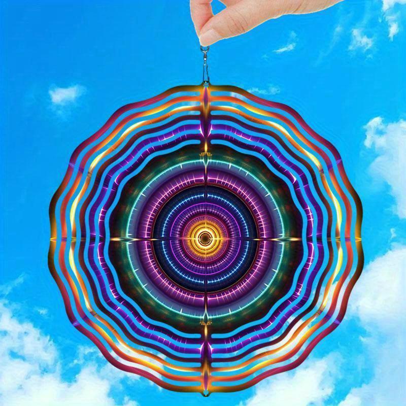 מסתובב רוח תלוי בגודל 10 אינץ' עם וו 360 מעלות לקישוט מרפסת וגינה, קישוט חיצוני לאביב וקיץ