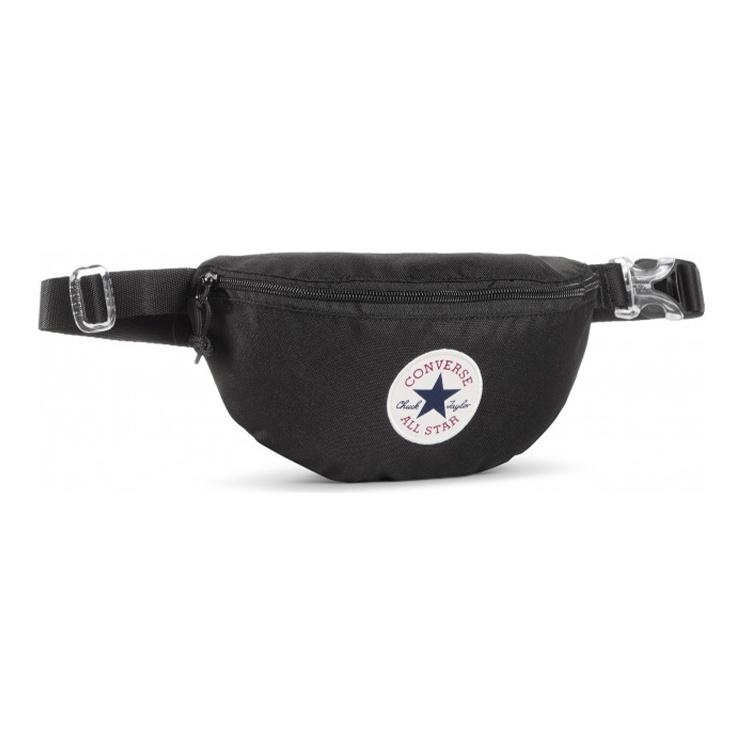 Converse Sling-Tasche Reißverschluss Stoff Brusttasche Hüfttasche Regular Unisex Partner-Stil Schwarz Unisex-Taschen 10019907-A05