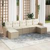 VidaXL Garden Lounge Set with Cushions 7 Pcs Beige Braided Resin 3219328