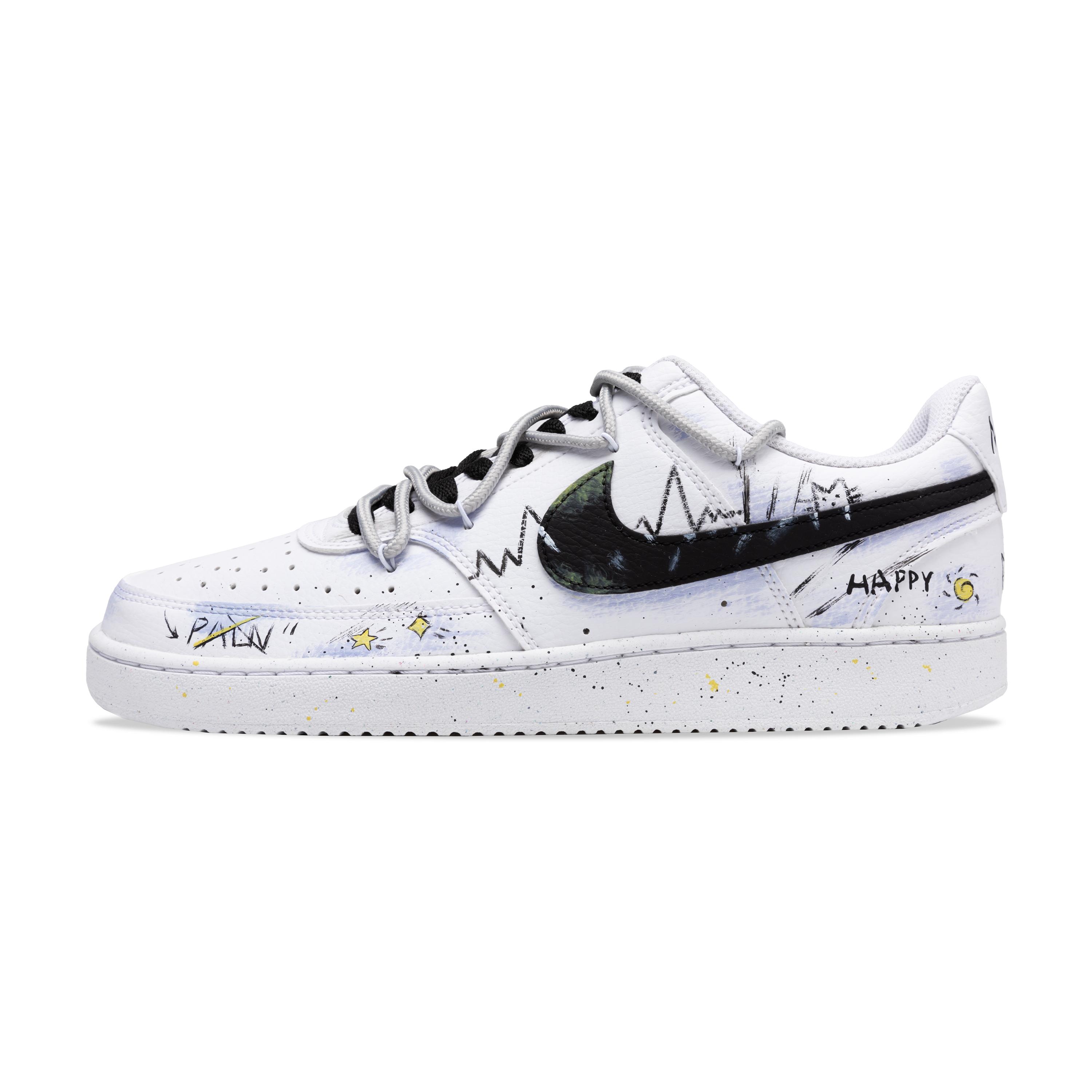 

Nike Court Vision 1 Slip Resistant Low top Skateboard Shoes Men s Black White DH2987-101(Team635-) 40