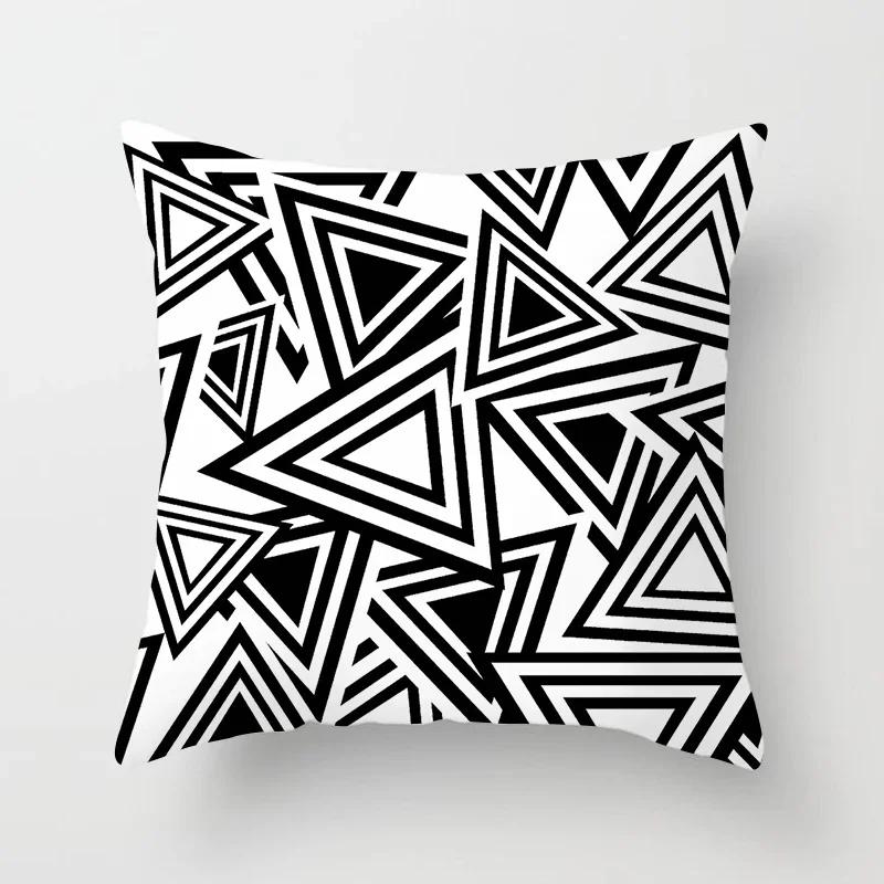 Black White Nordic Geometry Pillow Case Home Decor Decorative Polyester Cushion Cover for Bedroom Pillow Cover Hogar Funda Cojin