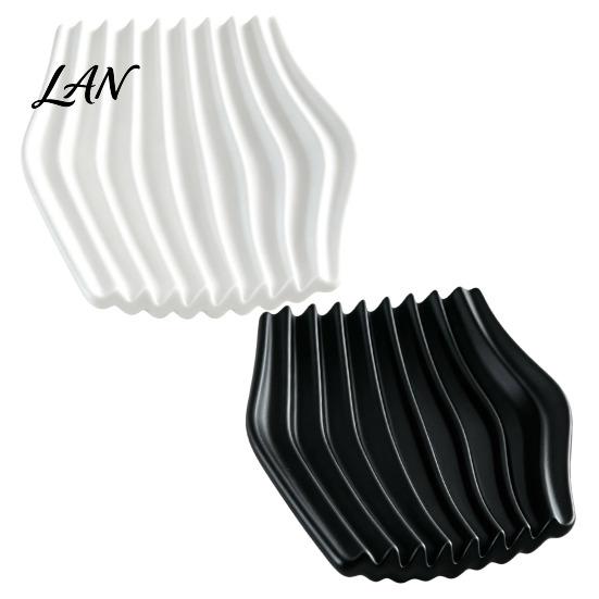 Modern Soap Dish 3D Printed Dish, Minimalist Wave Design Bathroom Holder, Drainage Tray Shower for Bathroom, Kitchen Sink, Vanity Countertop