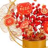 Flower Basket Ornament Artificial Potted for Cabinet Shelf Restaurant