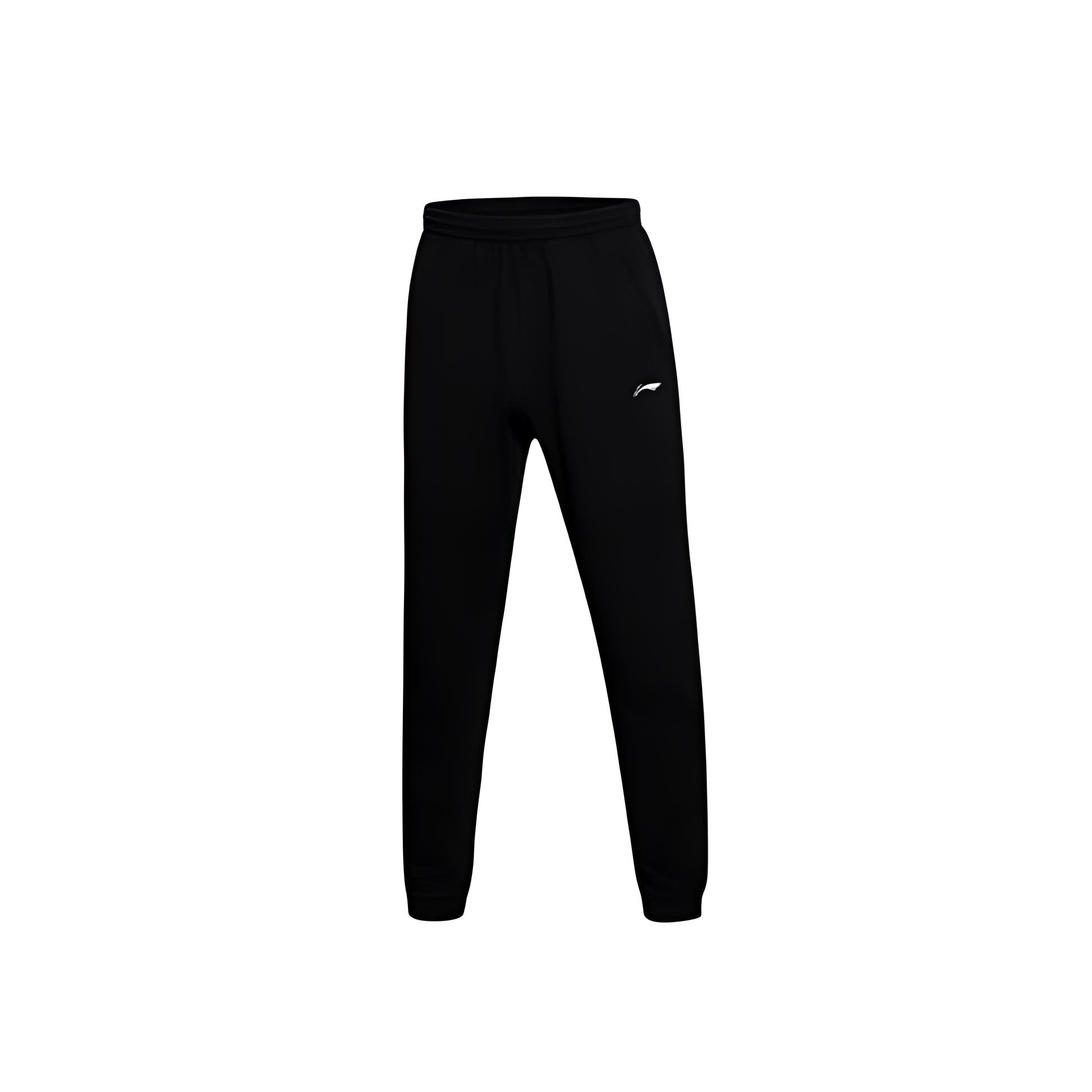 

Мужские повседневные трикотажные брюки Li Ning с однотонным логотипом и манжетами, черные AKLS795-1 XL