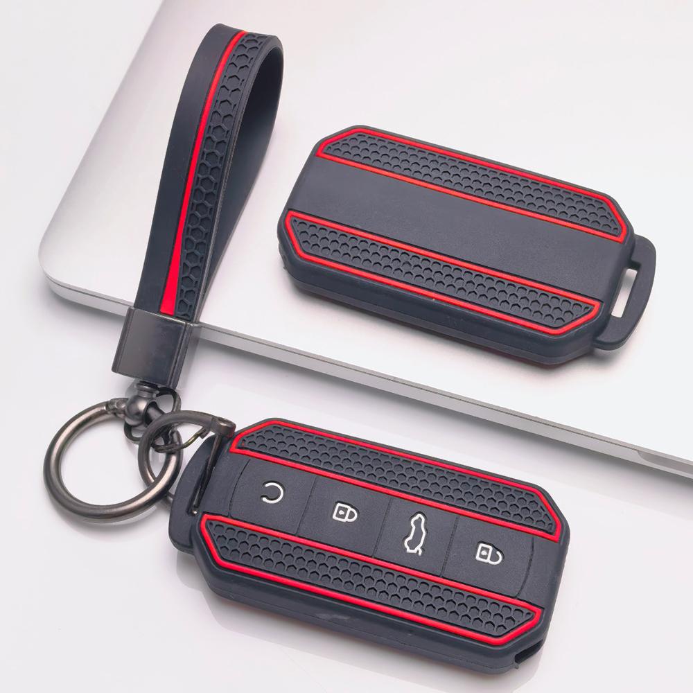 Key Fob Cover for Chery Tiggo Omoda Jaecoo J7 J8 Arrizo Exeed Yaoguang with Keychain Anti-Scratch Guard Shockproof Protection Soft Grip Texture