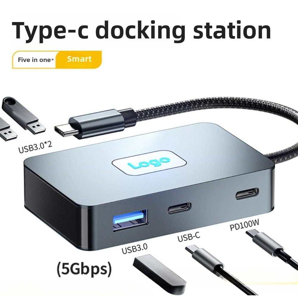 

Док-станция типа C с гигабитным Ethernet 4K60Hz USB-концентратором, многопортовым адаптером для ноутбука, ПК MacBook 2316 5-in-1