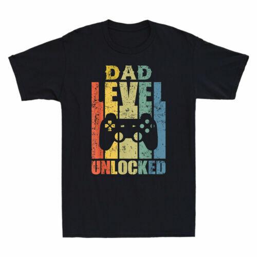 Dad Level Unlocked Funny Pregnancy Announcement Father Gift Vintage Men T-Shirt XXXL