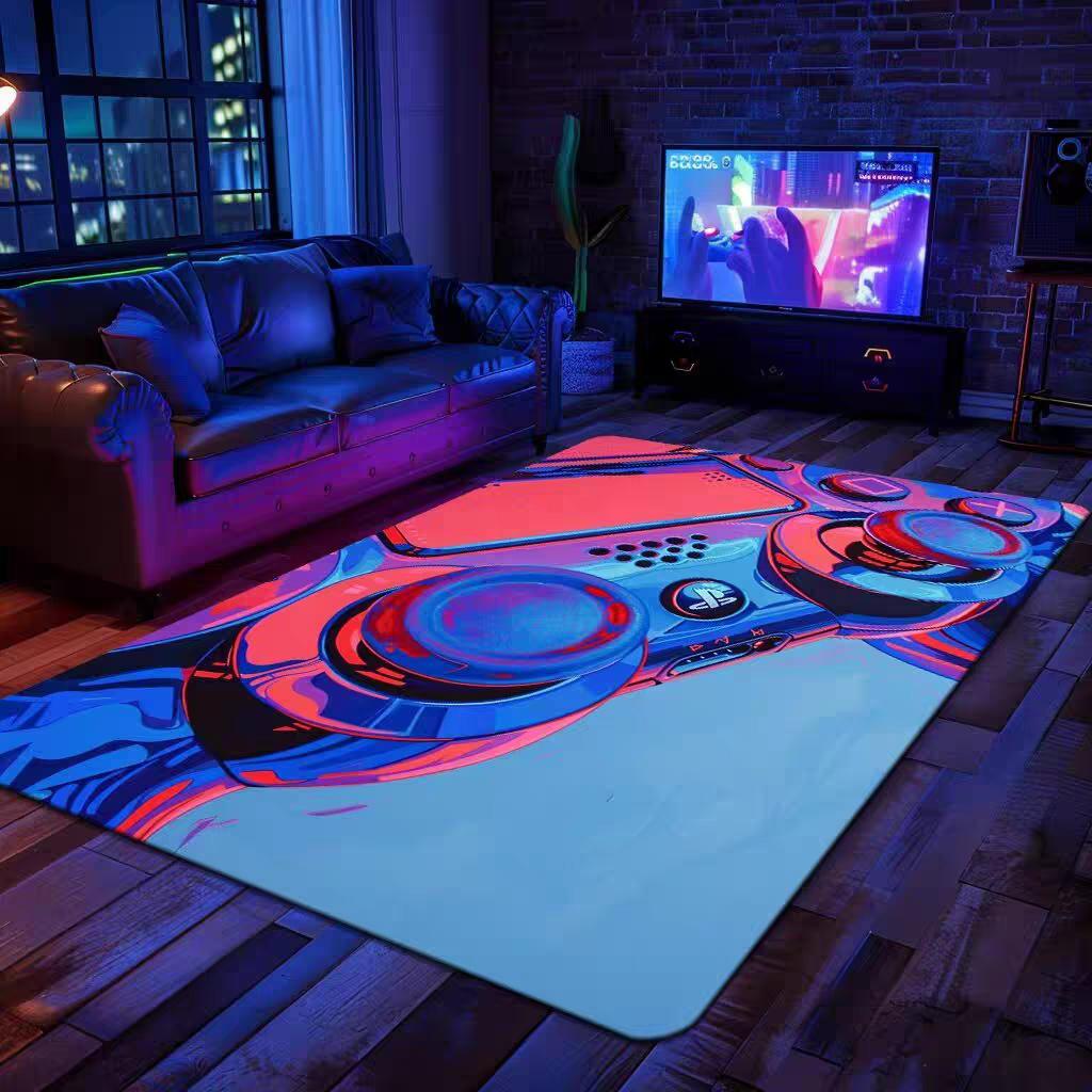 Gaming Rug for Boys Room Gamer Rug Controller Design Carpet for Game Room Bedroom Decor Non-slip Machine Washab Mat