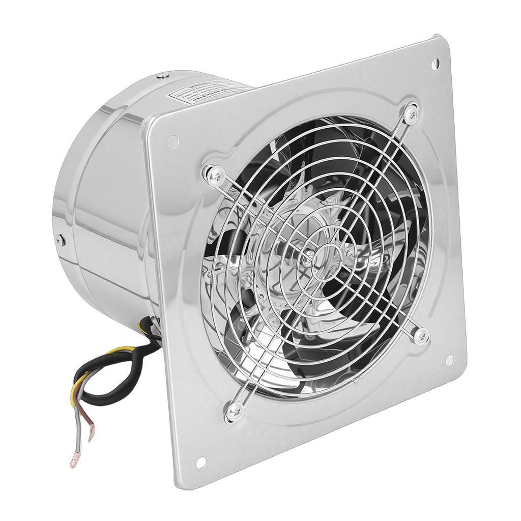6 Inch Metal Exhaust Fan with Switch and Check Valve 500m³ h Wall Mounted Vent Fan for Garage Kitchen Bathroom Chicken