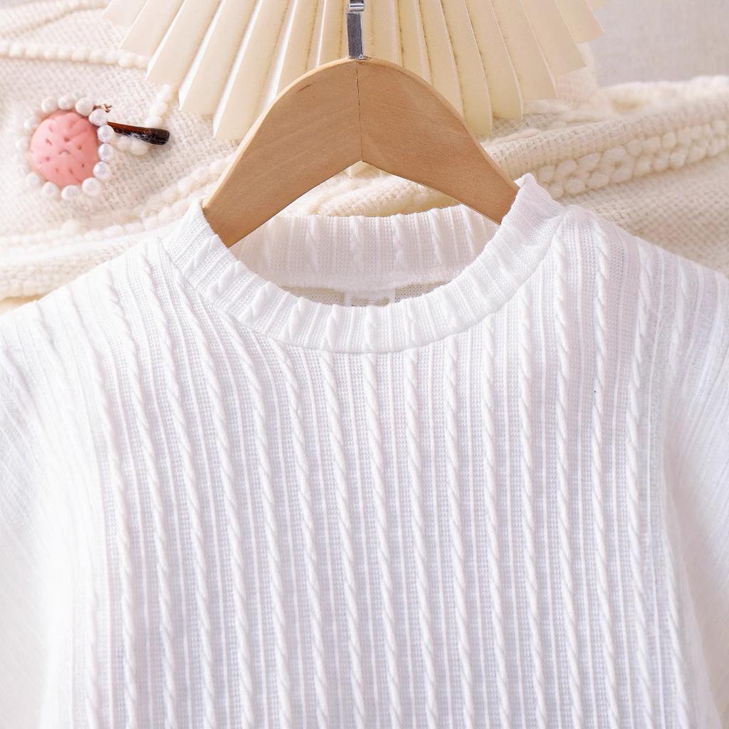 Costum ocazional fete Vară Moda pentru copii Decolteu cu mâneci lungi Cu îmblănire Top cu blană Fundă Fusta Pu Costum pentru copii