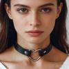 PU Leather Heart Lock Key Spike Choker for Women Gothic Cosplay Party Black Multi Color Punk Collar Necklace Sexy Jewelry