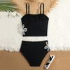 Girls Two Piece Swimsuit Set Tankini Top with Adjustable Straps High Waist Bottom Swimwear for Kids Beach Pool