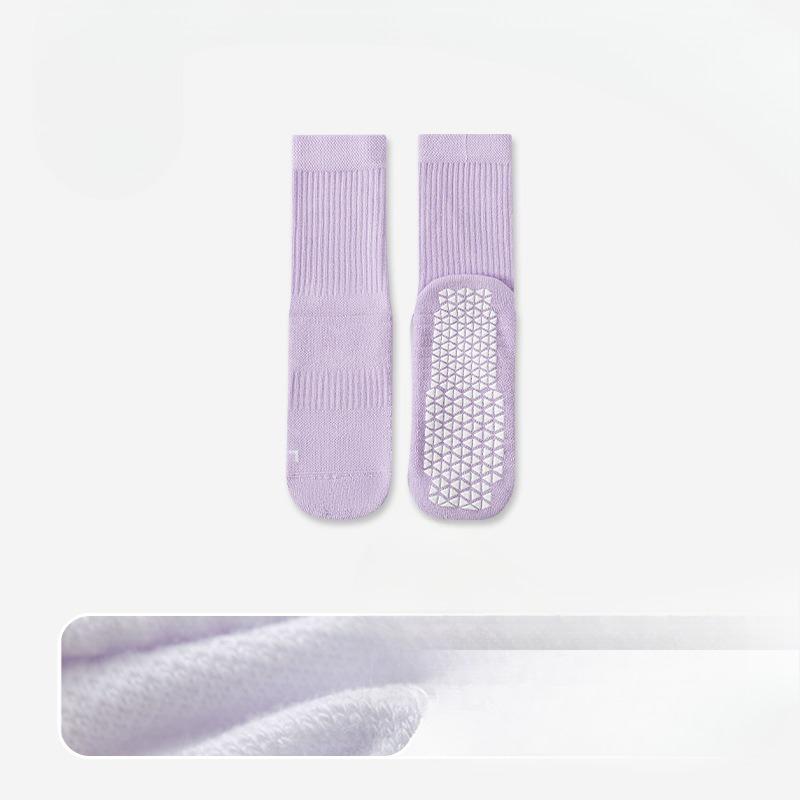 Female Autumn Yoga Towel Bottom Shock Sports Silicone Sweat Absorption Non Slip In The Tube Cotton Socks