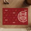 Wedding Festive Door Mat Red Absorbent Non-slip Foot Mat Can Be Wiped Washless Semi-circle Entrance Mat