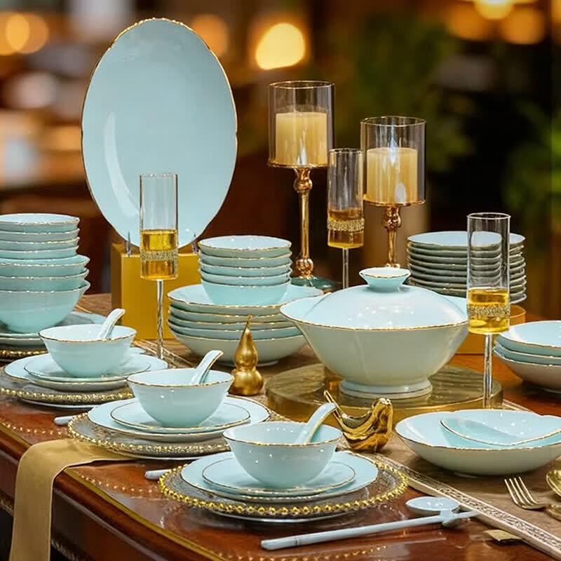 Aowei Light Luxury Celadon Dinnerware Set