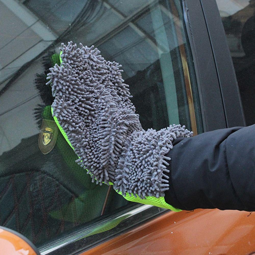 Waterproof Car Wash Gloves Anti-scratch Coral Fleece Car Cleaning Towels Thick Double-sided Car Cleaning Glove for Car Washing