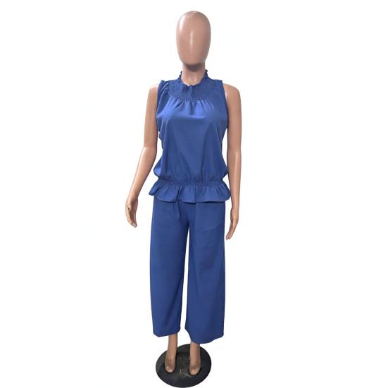 2 Stück/Set Sommer Damen Outfit Western-Stil Vintage Bohemian Rüschen Baumwoll-Leinen Anzug Mode Lockerer Anzug