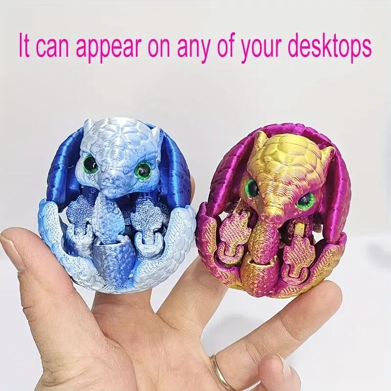 1pc 3D Printed Creative Animal Sculptures - Random Eyes - Joints Movable - Novel Relax Desktop Accessories, Ideal For Party Gift