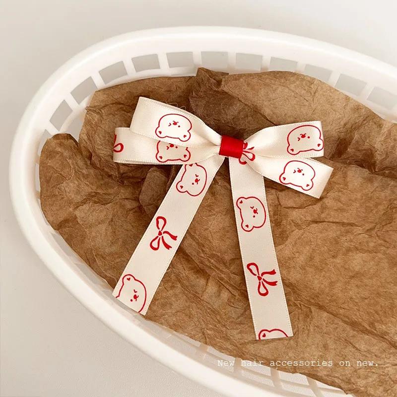 

Новая милая заколка для волос с лентой-бантом в виде медведя для женщин, заколка для волос для затылка, двойная заколка для хвостика, аксессуары для волос в стиле Лолита для девочек