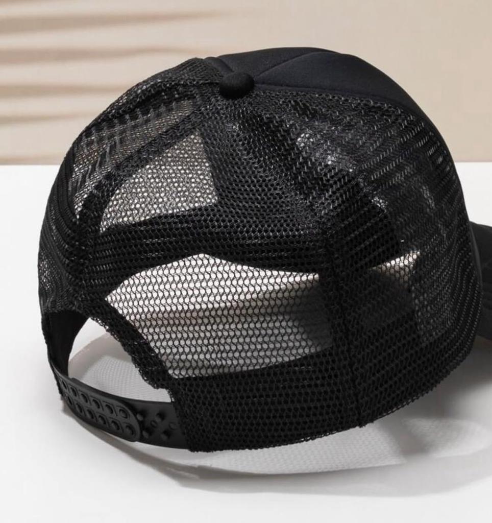 [sproutsy] Mesh Cap, Bear Design, Unisex, Baseball Cap (JP, Number Size, 55.0 cm, Black)
