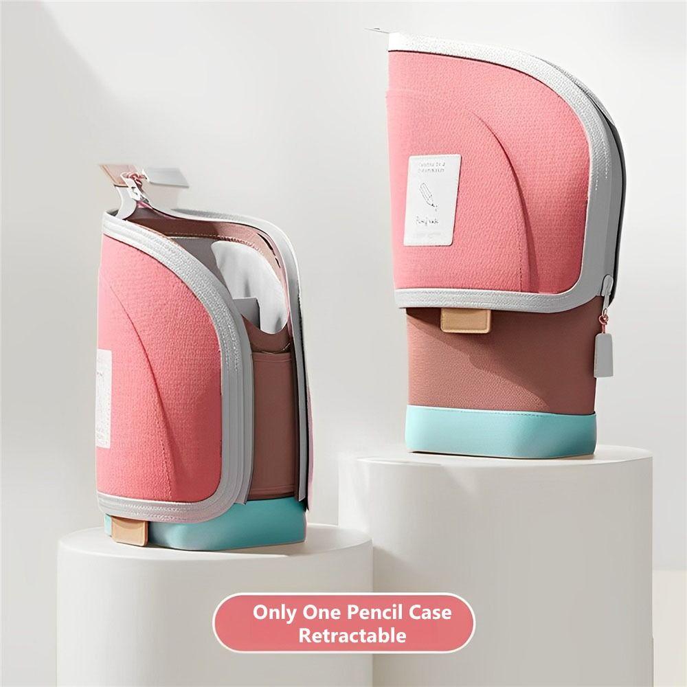 2-in-1 Retractable Pencil Bag Portable Student Pen Holder Stationery Storage Bag  School Supplies