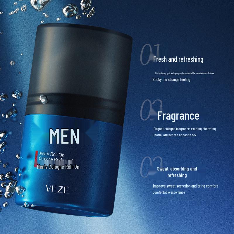 Vanzhen Men's Roll-On Cologne: Summer Antiperspirant and Odor Control with Long-Lasting Refreshing Fragrance