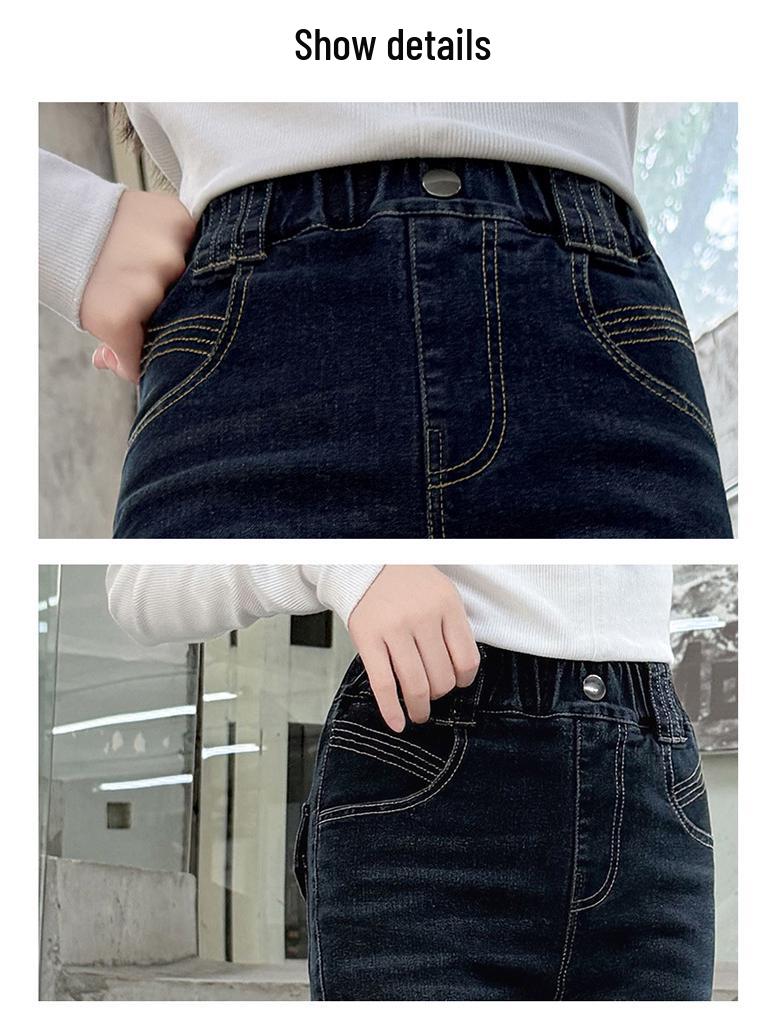 Dívčí přechodové rozšířené podzimní strečové džíny - Dětská móda 2025