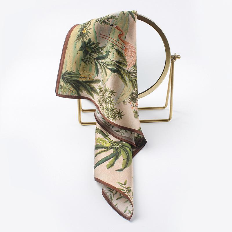 Silk Scarf Versatile Print 53 * 53 Square Scarf Summer Temperament Scarf Women's Gift