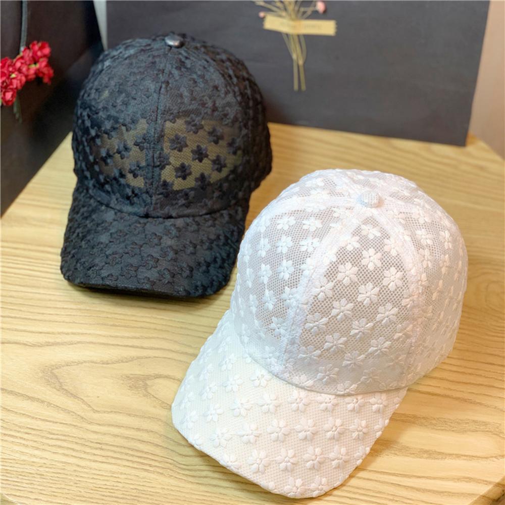 Lace FlowerThin Baseball Cap Women Summer Sunscreen Sun Hollow Hat  Breathable Sweet