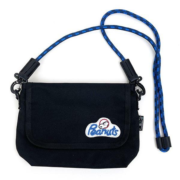 Snoopy RE-PET Mini Messenger Black Logo Bag Pochette