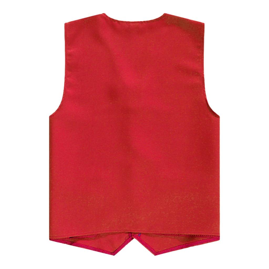 Unisex Adult Waistcoat Solid Color V Neck Sleeveless Irregular Hem Volunteer Bartender Work Vest