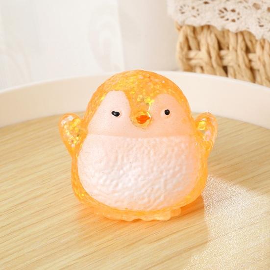 Quetschspielzeug durchscheinendes Glitzerpulver weich langsamer Rückprall Spielzeug niedliche Pinguinform Quetschball tragbar sicher Stressabbau Spielzeug