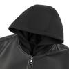 Septwolves Men's Detachable Hood Sheepskin Leather Jacket