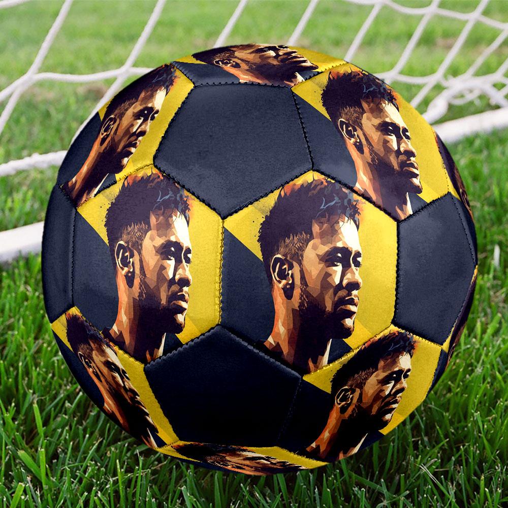 1PC Neymar Football Legend Size 5 Soccer Ball PrahaIndoor Soccer Ball Colorful All Ages Machine Stitched PVC Competition Ready Durable High-Bounce