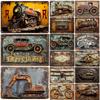 2D Metal Aluminum Signs Vintage Old Style Truck Train Posters Plaque Decorative Plates Club Man Cave Bar Hotel Cafe Wall Decor