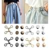 4 Sets Reuseable Nail-free Metal Waist Buckle Fixed Jeans Adjustable Button- 4 Colors