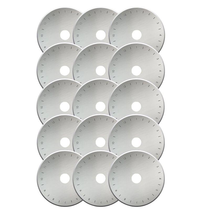 

A60zfor Fiskars Olfa Compatible 45Mm Rotary Cutter Blades 15PCS- Replacement For Fabric,Quilting Sewingmay срібний