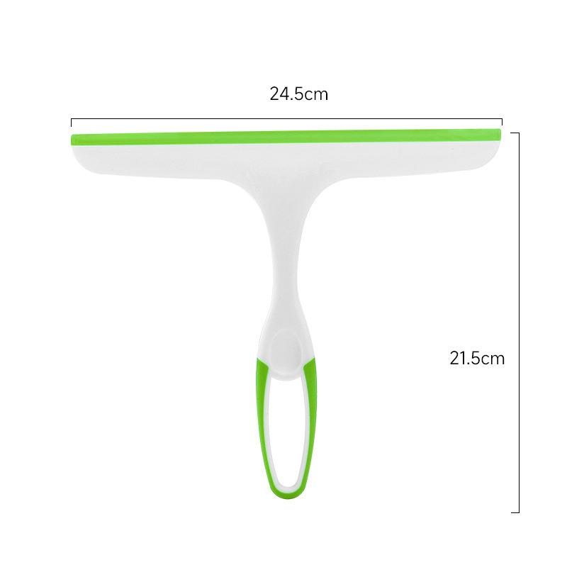 

Green Household Long Handle Household Scraper Wiper Glass Wiper Plate Silicone Mirror Defogger Double Sided Wiper