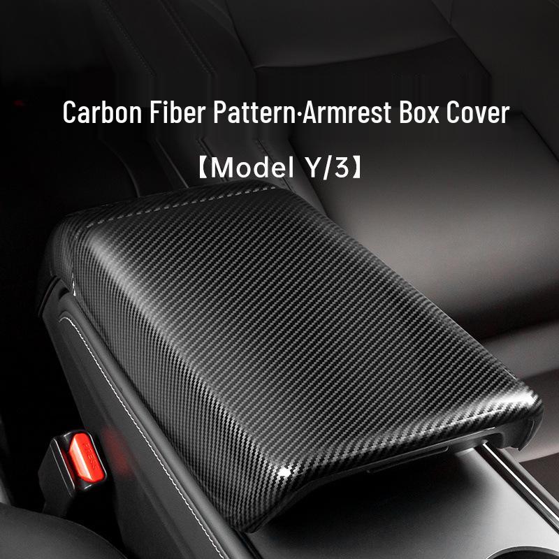 Tesla Model 3/Y Carbon Fiber Rear Vent Armrest Cover