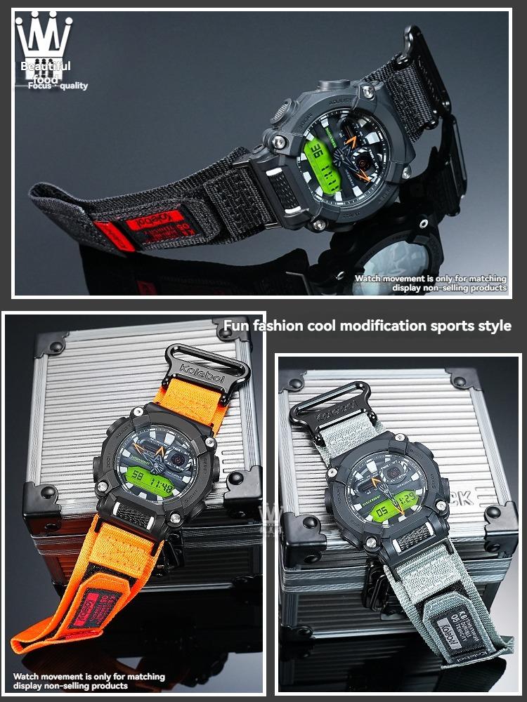 For Casio G-SHOCK Sport Watch GA-900 GA700/750 GA110GB/100/120 Black Gold Black Warrior Modified Nylon Canvas Strap Accessories