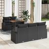 Garden Sofa Set with Storage 6 pcs Black Poly Rattan