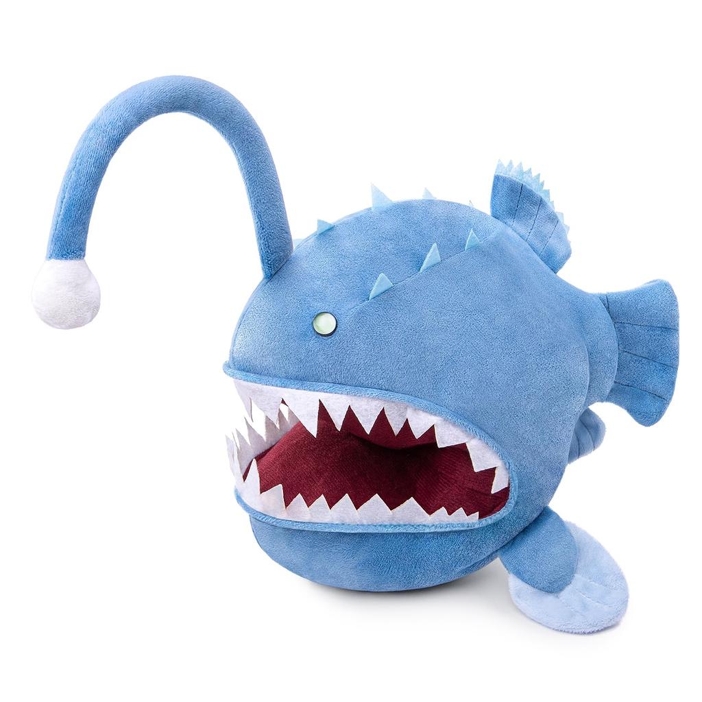Lilizzhoumax Simulation Anglerfish Blue Deep Sea Fish Plush Toy Soft Realistic Cute Gift Fluffy Interior Decoration Christmas Gift for Kids 302822cm